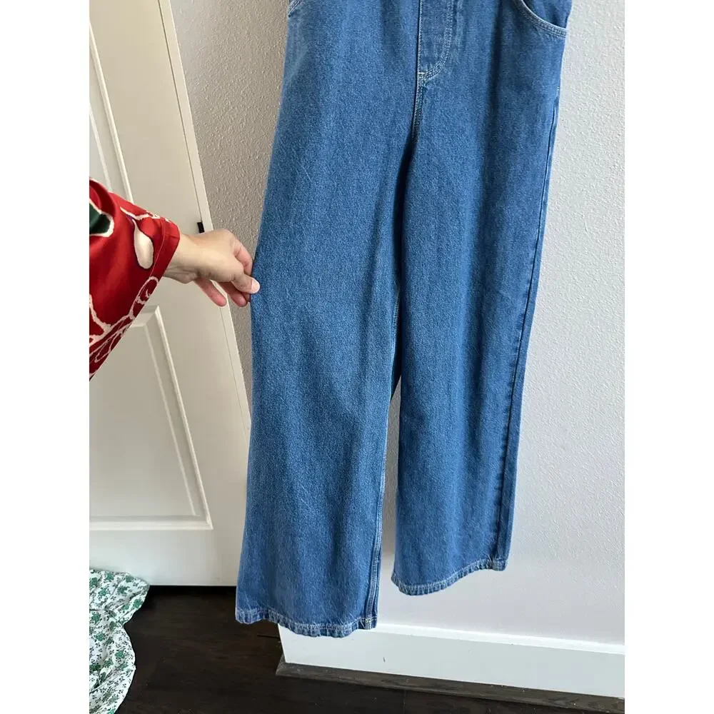 Sezane Soline Overalls  Denim Blue NEW US 4 - Picture 2 of 6